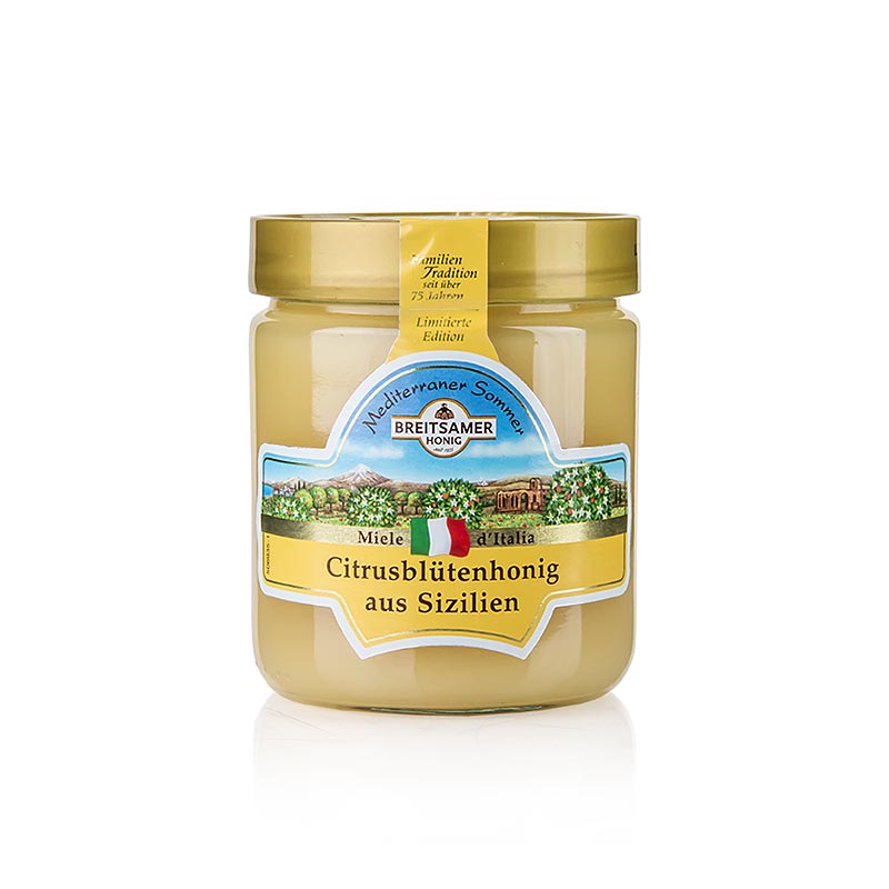 Bred honning Middelhavs sommer, citrusblomst fra Sicilien - 500 g - glas