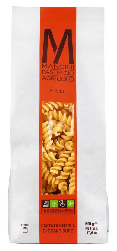 Fusilli, pates a la semoule de ble dur, pates mancini - 500g - paquet