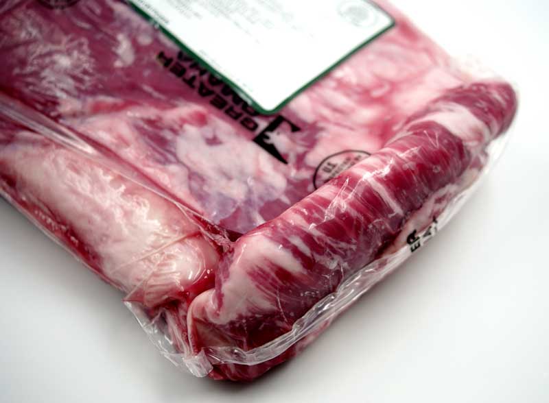 Bifteck de flanc de boeuf US Prime 2 pieces / sac., rabat ventral, Greater Omaha Packers du Nebraska - environ 1,8 kg - vide