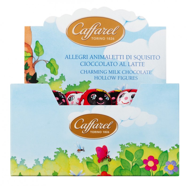 Allegri animaletti di cioccolato, le coccinelle, coccinelles en chocolat au lait, presentoir, caffarel - 48x10g - afficher