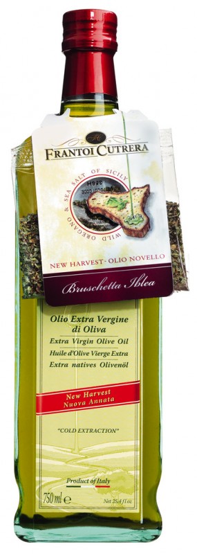 Huile d`olive vierge extra Frescolio, Première récolte de Sicile, fruité intense, Frantoi Cutrera - 750 ml - bouteille