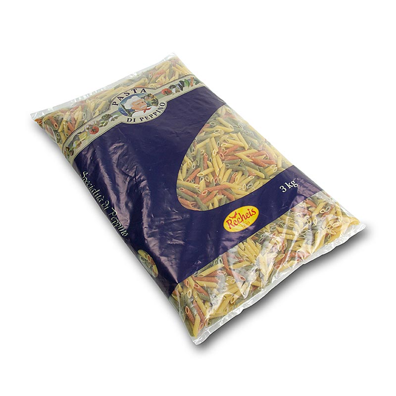 Pasta di Peppino all` uovo - penne, petites, tricolores - 3 kg - sac