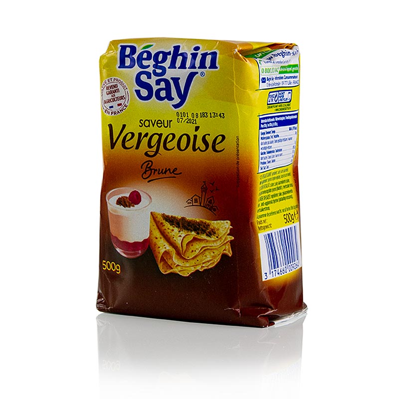 Sucre Vergeoise, roux, parfume au caramel - 500g - sac