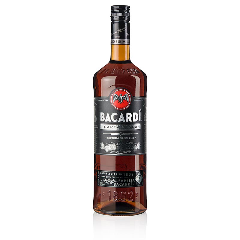 Bacardi Carta Negra Superior Black Rum, 37,5% vol. - 1 l - Flasche