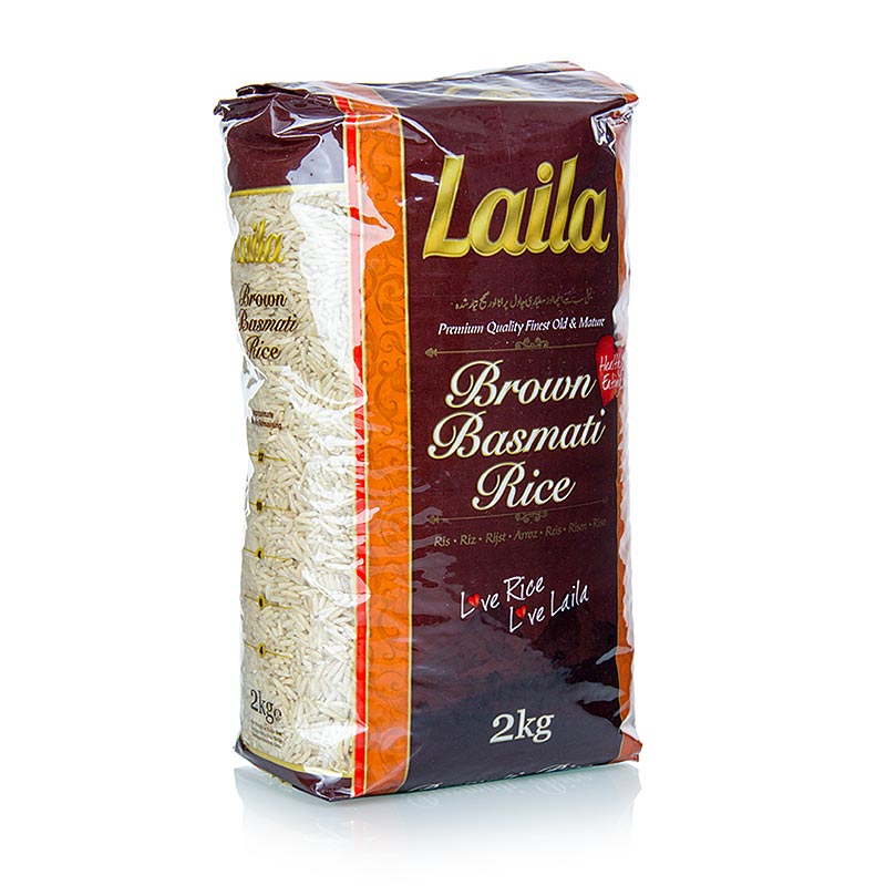 Basmati brun ris, brun, Laila - 2 kg - taske