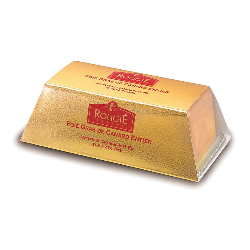 Foie gras van eend, met champagne, Sarawak en maniguettepeper, rougie - 500 g - Pe-shell