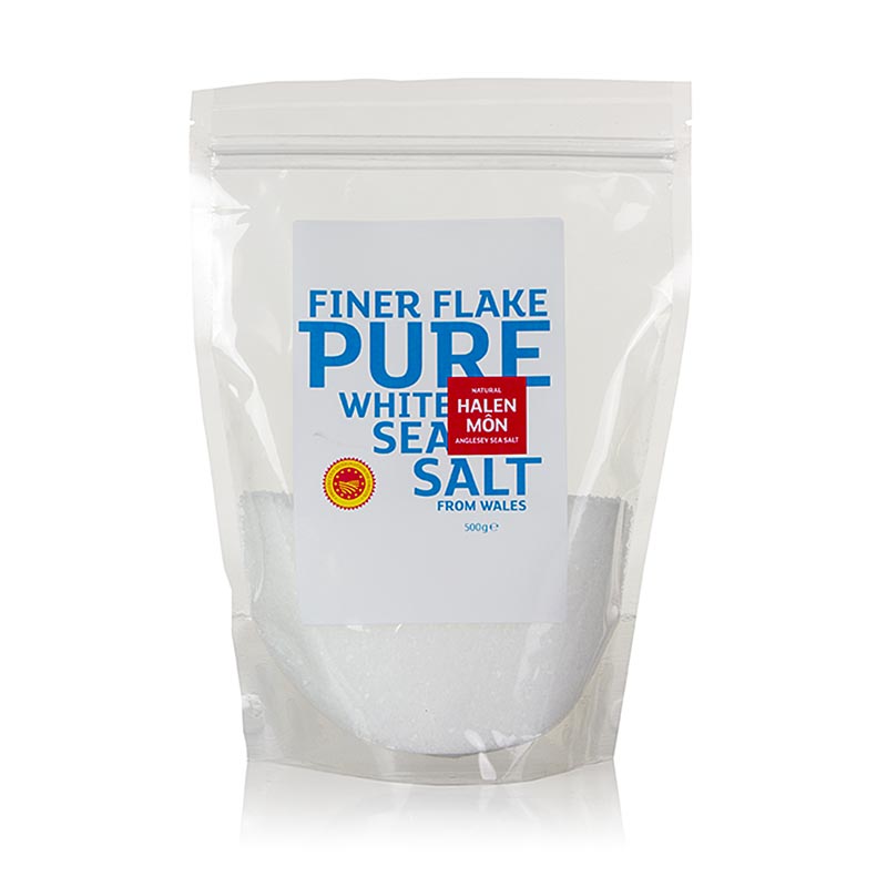 Halen Mon, sea salt flakes, 1 - 3 mm, from Wales - 500 g - bag Halen Mon, sea salt flakes, 1 - 3 mm, from Wales - 500 g - bag