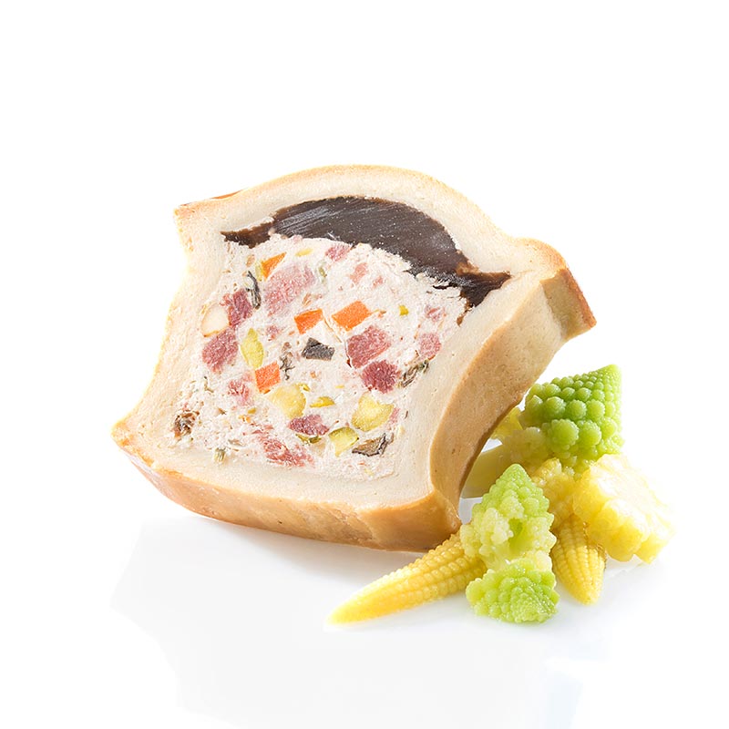 Pate de porc et de boeuf, aux morilles, enrobe de pate - 500g - Coque PE