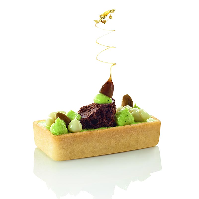 Tartelettes dessert - Filigrano, rectangulaire, 7,3x3,3cm, H 1,8cm, pate brisee - 162 pieces - Papier carton