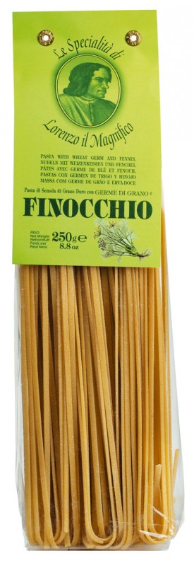 Linguine Finocchio, tagliatelles a base de semoule de ble dur, fenouil, Lorenzo il Magnifico - 250g - paquet