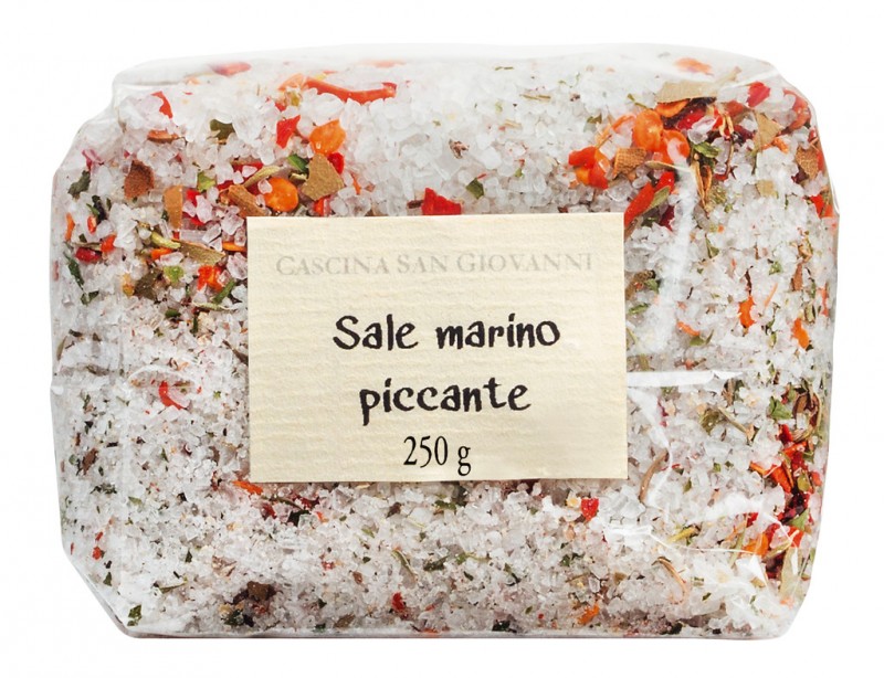 Verkoop marino piccante, zeezout met chili, Cascina San Giovanni - 250 g - zak