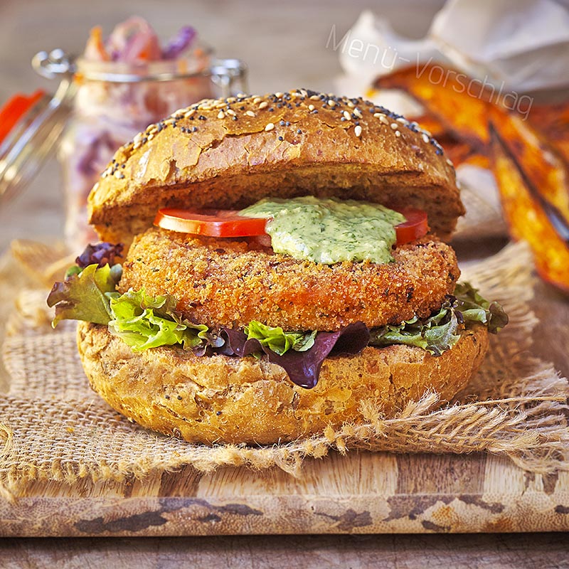 Quorn Southern Style Burger, vegetarisch, gepaneerd mycoproteïne - 1 kg, ongeveer 16 st - zak