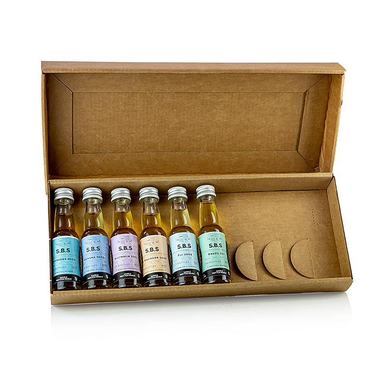 SBS Rum Experience Package, Sjaeldenheder i Fadstyrke - 120 ml, 6 x 20 ml - Flasker