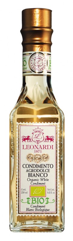 Condimento Agrodolce Bianco, Bio, Vinaigrette balsamique blanche, Bio, Leonardi B-L450 - 250 ml - bouteille