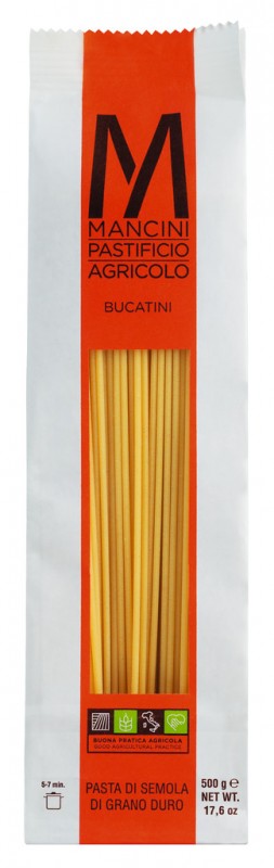 Bucatini, pates a la semoule de ble dur, pates mancini - 500g - paquet