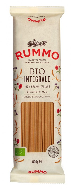 Spaghetti Integrali, Le Biologiche, pates completes, bio, rummo - 500g - Carton