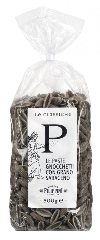 Gnocchetti, Linea Le Classiche, pasta with buckwheat flour, sachet, Molino Filippini - 500 g - pack