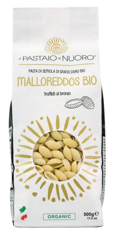 Malloreddos bio, pates a la semoule de ble dur, pates artin - 500g - sac