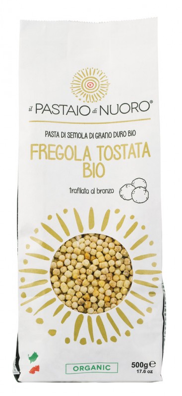 Fregola Tostata Bio, Pates a la Semoule de Ble Dur, Artinpasta - 500g - sac