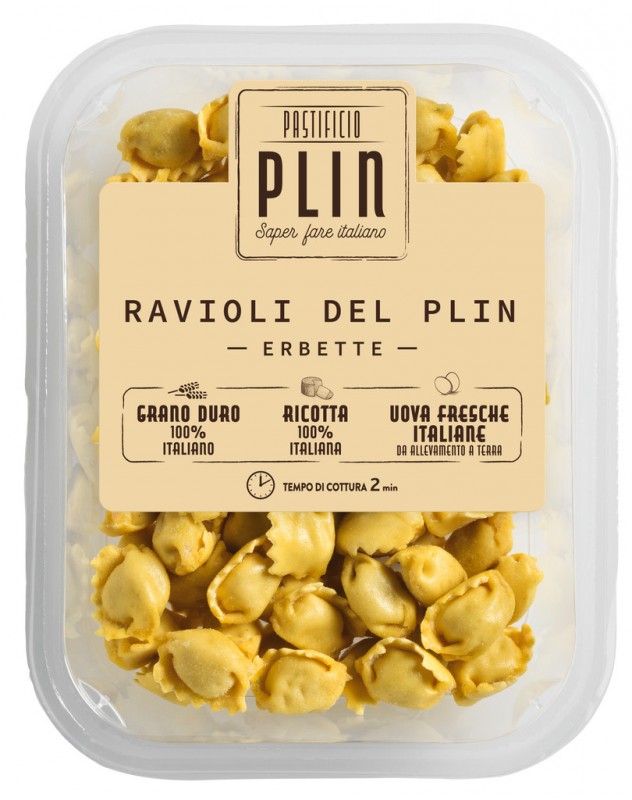 Erbette Ravioli del Plin, raviolis fourres aux herbes, Pastificio Plin - 250g - paquet