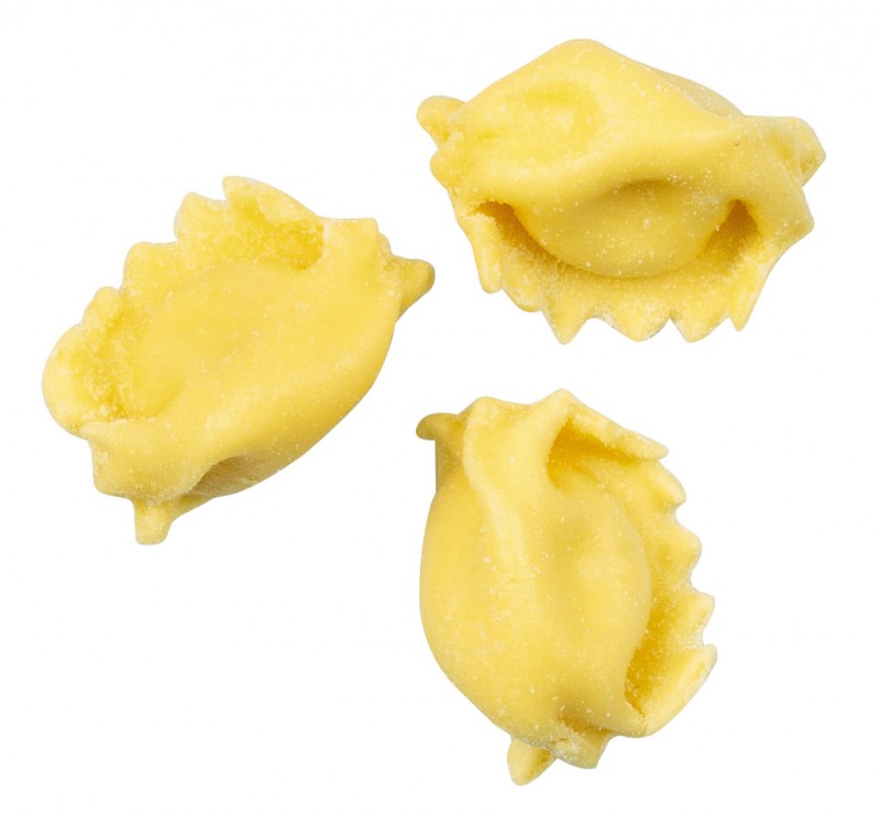 Ravioli del Plin fonduta e tartufo, ravioli filled with fontina and truffle, pastificio plin - 250 g - pack