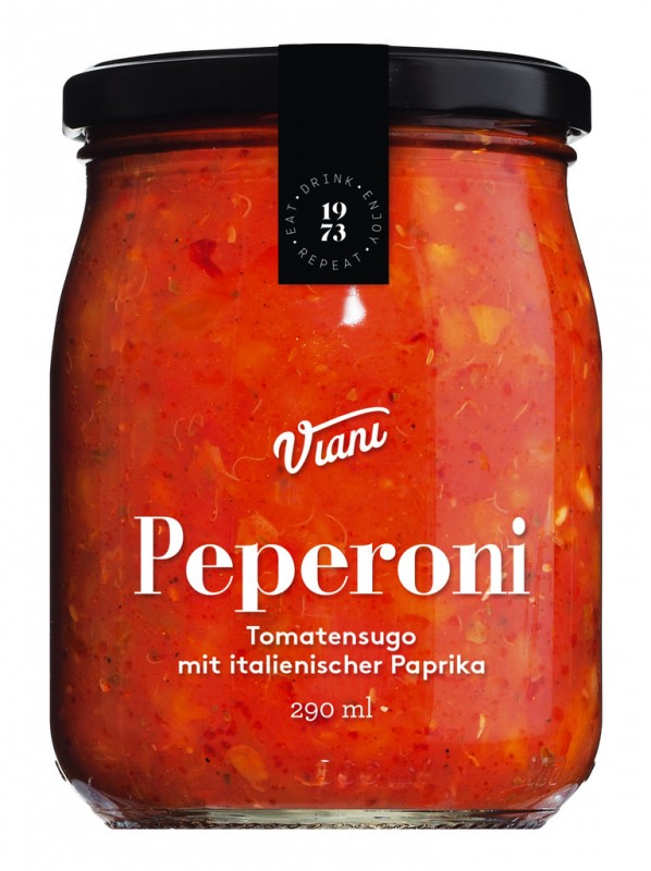 PEPERONI - sauce tomate au paprika, sauce tomate au paprika, Viani - 560 ml - Verre