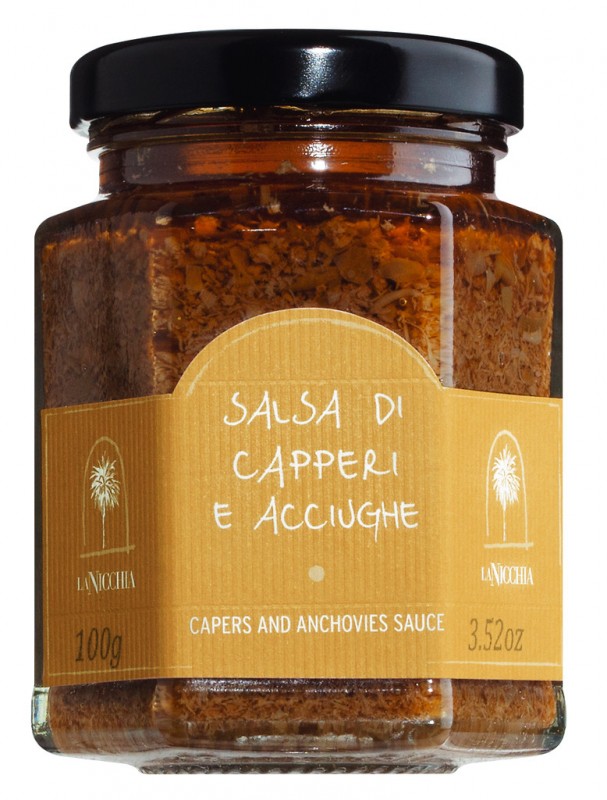 Salsa di capperi e acciughe, sauce capres aux anchois, La Nicchia - 100g - Verre