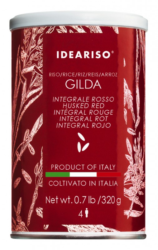 Riso Rosso Gilda Integrale, riz rouge à grains entiers, Ideariso - 320 grammes - Pouvez