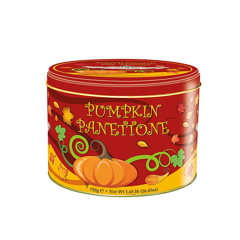 Christmas cake Panettone Pumpkin, with pumpkin filling, metal tin, lazzaroni - 750 g - Can