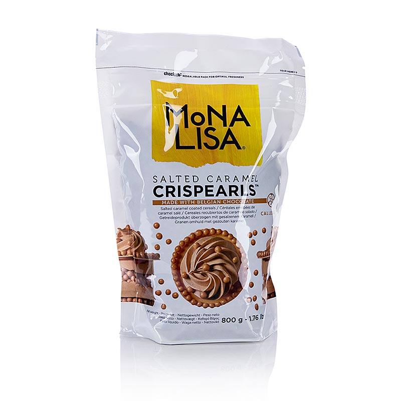 Crispearls Caramel Sale, croquant. Perles de caramel sale, Mona Lisa Callebaut - 800g - sac