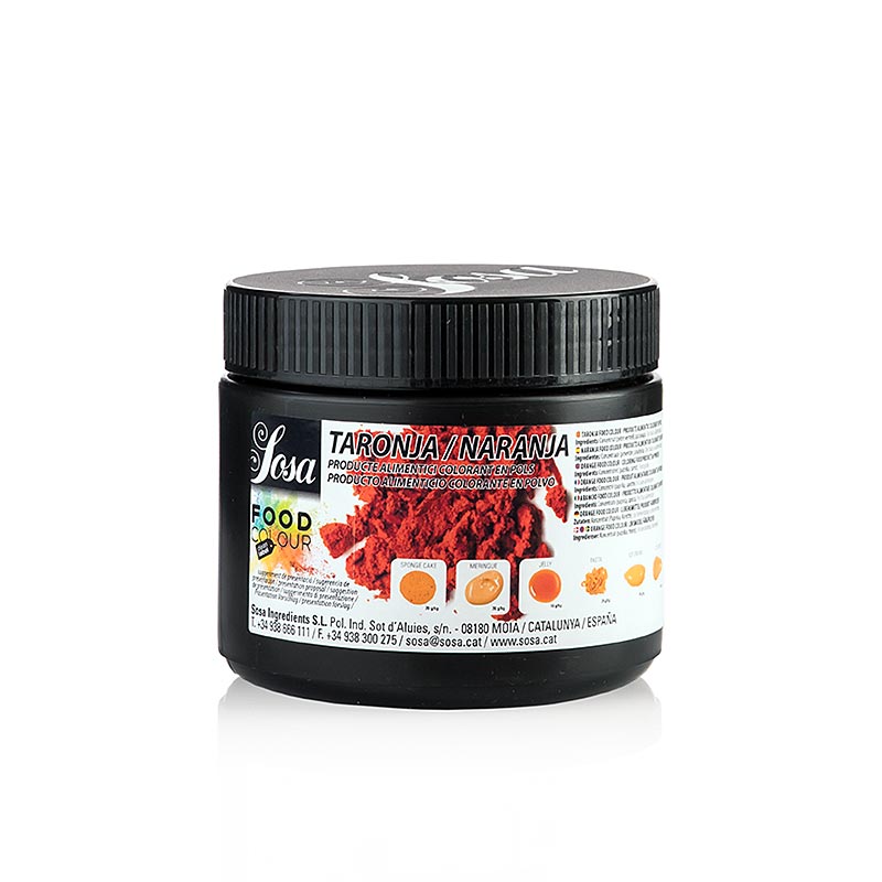 Colorant alimentaire Sosa naturel, poudre, orange, liposoluble et hydrosoluble (37898) - 300 grammes - Pe peut