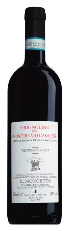 Grignolino del Monferrato DOC Casalese, red wine, steel, Il Mongetto - 0.75 l - bottle