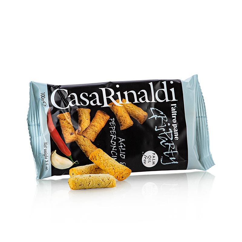 Grisparty - Mini snacks Grissini a l`ail et au piment, Casa Rinaldi - 100g - sac