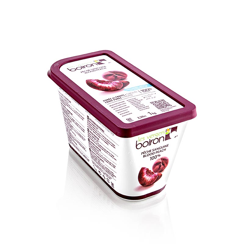 Puree de peches sanguines Boiron (Vallee du Rhone), non sucree - 1 kg - Coque PE