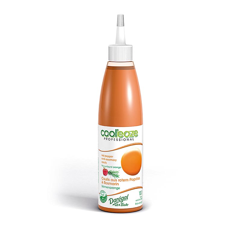 Coulis orange ensoleille, a base de poivron rouge + romarin, DAREGAL - 240g - Bouteille PE