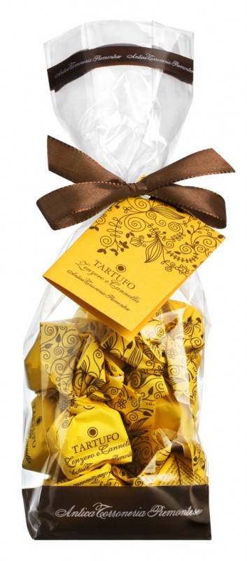 Tartufi dolci allo zenzero e cannella, sacchetto, truffes au chocolat au gingembre et cannelle, sachet, Antica Torroneria Piemontese - 200g - sac