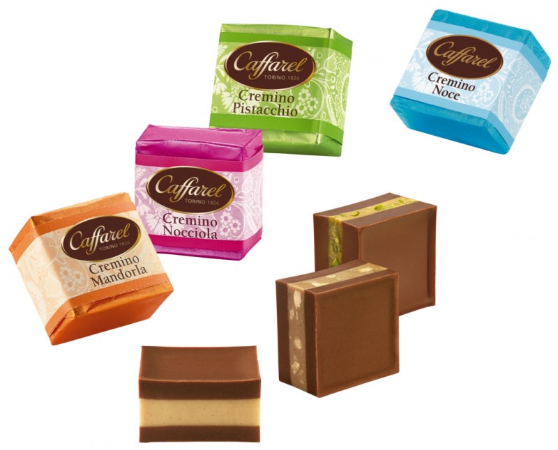 Cremini Bulk, sfusi, chocolats etages en quatre varietes, en vrac, Caffarel - 4 x 1 500 g - Carton