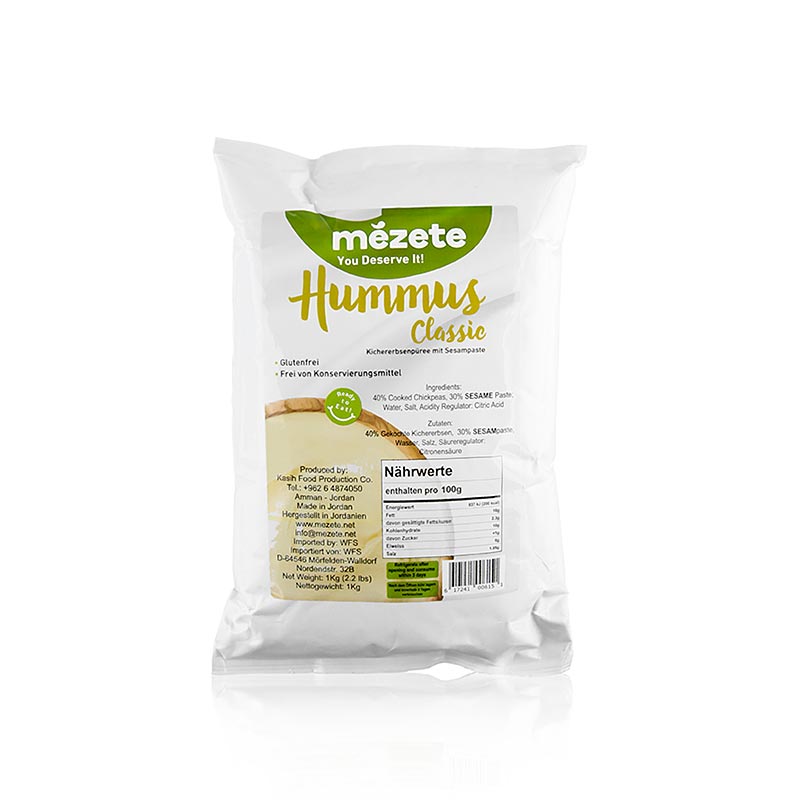 Houmous Classique, puree de pois chiches a la pate de sesame, mezete - 1 kg - Coque PE