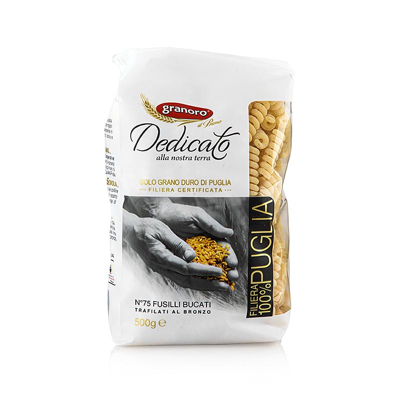 Granoro Dedicato - Fusilli Bucati, pates en spirale, No.75 - 500g - sac