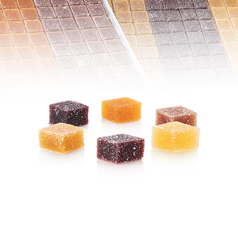 Valrhona Pate de Fruits, 6 sortes de pates de fruits - 1,8 kg, 192 pieces - Papier carton