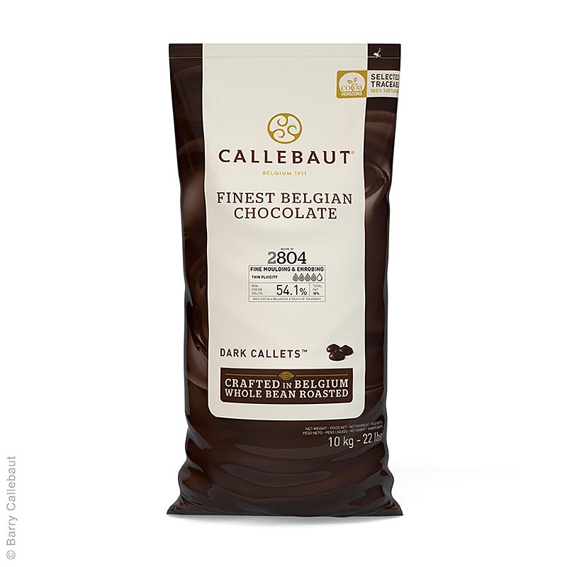 Chocolat noir Callebaut, fin, Callets, 54% de cacao - 10 kg - sac