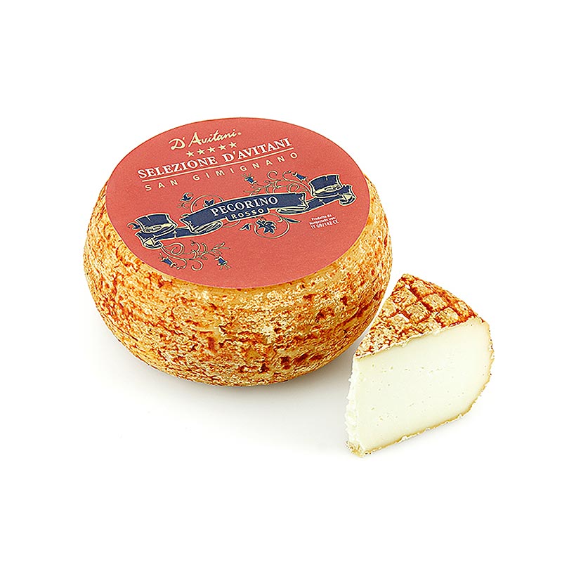 Pecorino Rosso, fromage de brebis a croute rouge (pate de tomate), affine environ 6 mois - environ 1,2kg - Lache