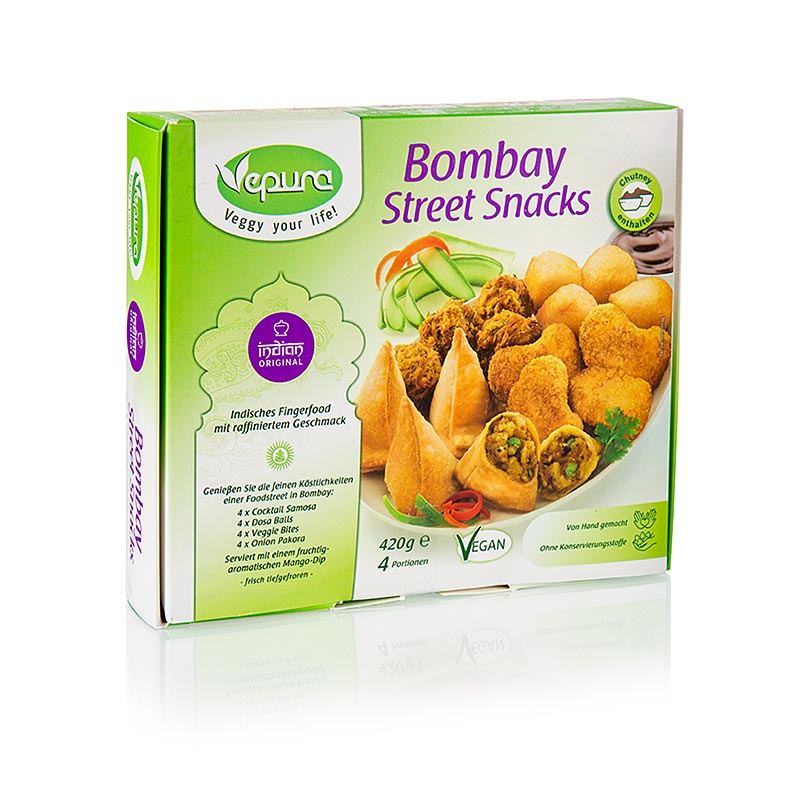 Bombay Street Snacks - Teigtasche mit verschiedenen Füllungen - 420 g, 16 Stück - Packung