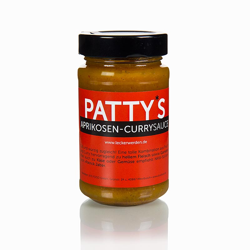 Sauce curry aux abricots de Patty`s, creee par Patrick Jabs - 225 ml - Verre