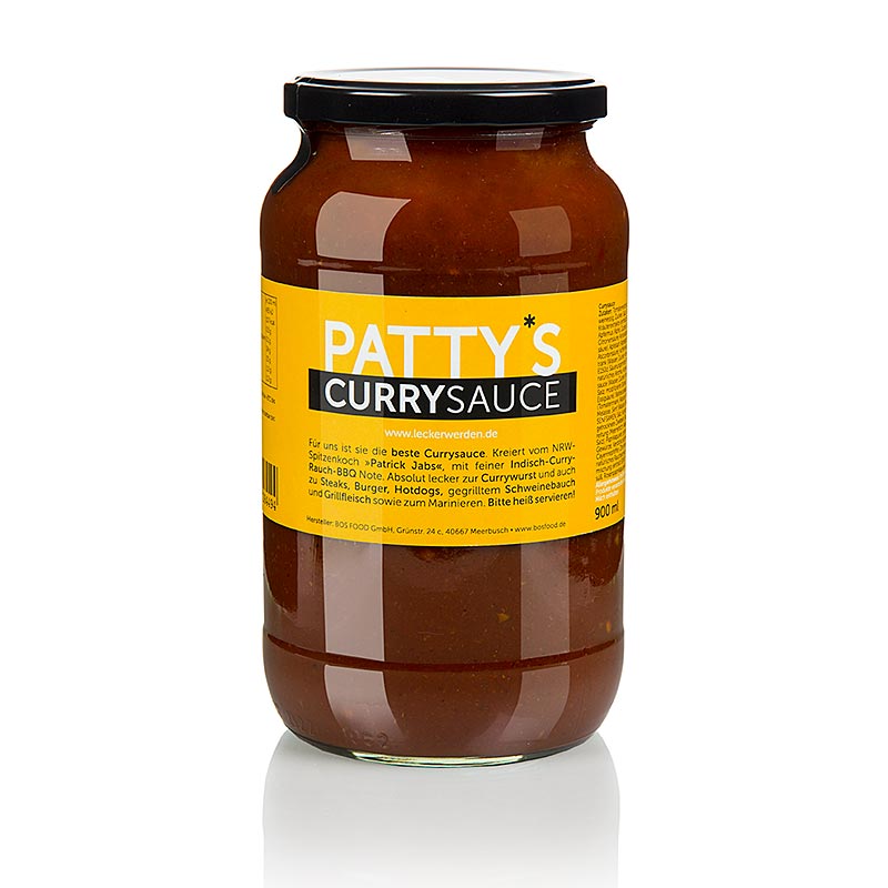 Sauce au curry Patty`s, creee par Patrick Jabs - 900 ml - Verre