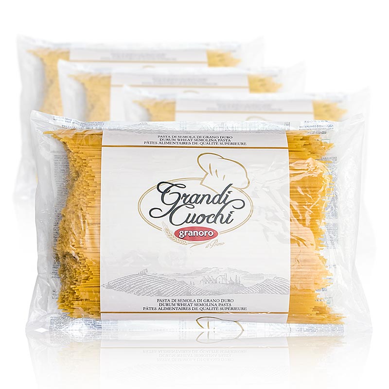 Vermicelles Granoro, Spaghetti, 1,6 mm, n°13 - 12kg, 4x3000g - Papier carton