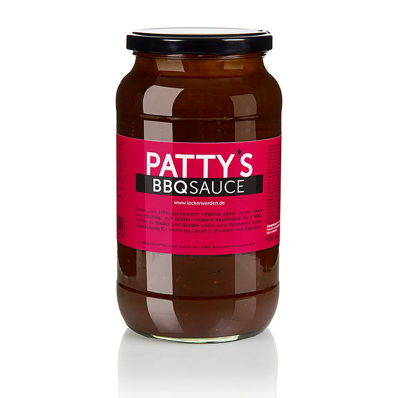 Sauce BBQ Patty`s, creee par Patrick Jabs - 900 ml - Verre