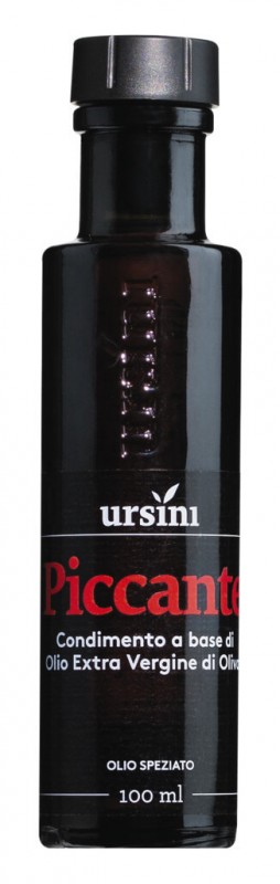 Olio Piccante, olijfolie met peperoncino, warm, Ursini - 100 ml - fles