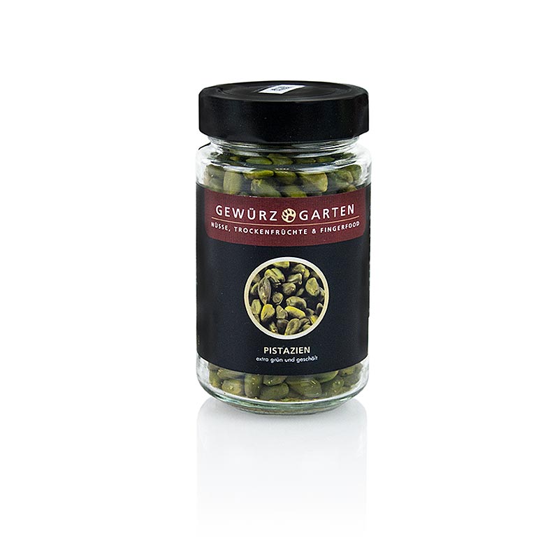 Pistaches Spice Garden, pelees, vert fonce, qualite superieure - 150g - Verre