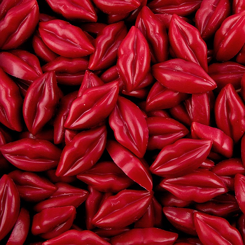 Hot Lips, lèvres chocolat rouge, 3x1.5cm (77564) - 386g, 177 pieces - carton